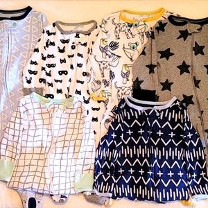 Cloud Island Baby Zip-up Footie Pj's (6 piece set)